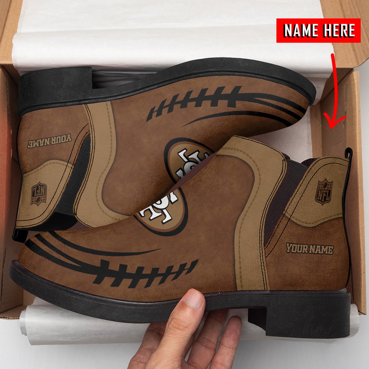 San Francisco 49ers Personalized Comfort & Fashion Short Boots BG56