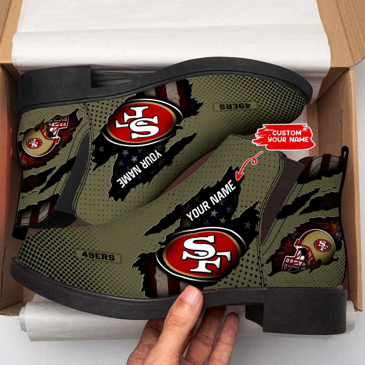 San Francisco 49ers Personalized Comfort & Fashion Short Boots BG62