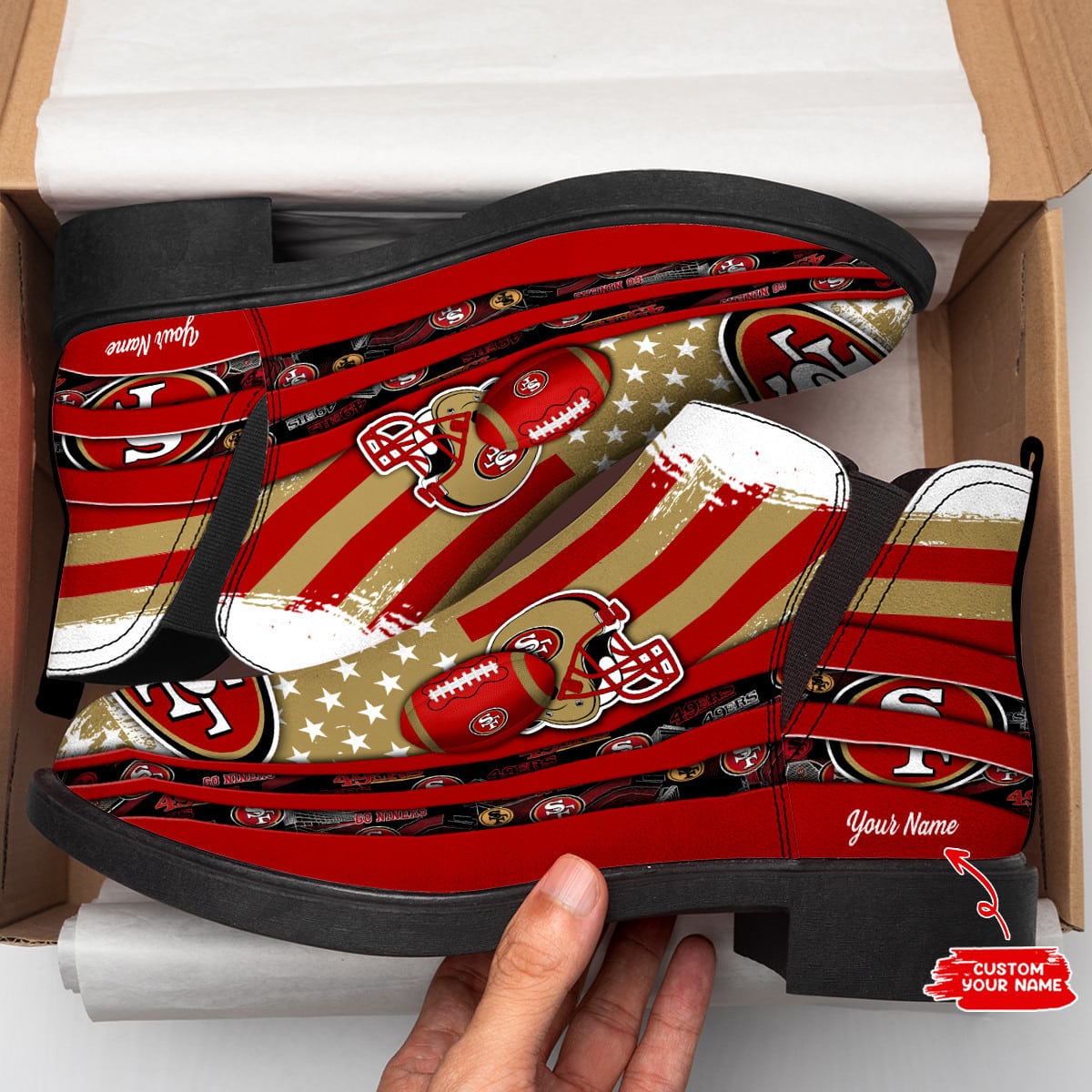 San Francisco 49ers Personalized Comfort & Fashion Short Boots BG76