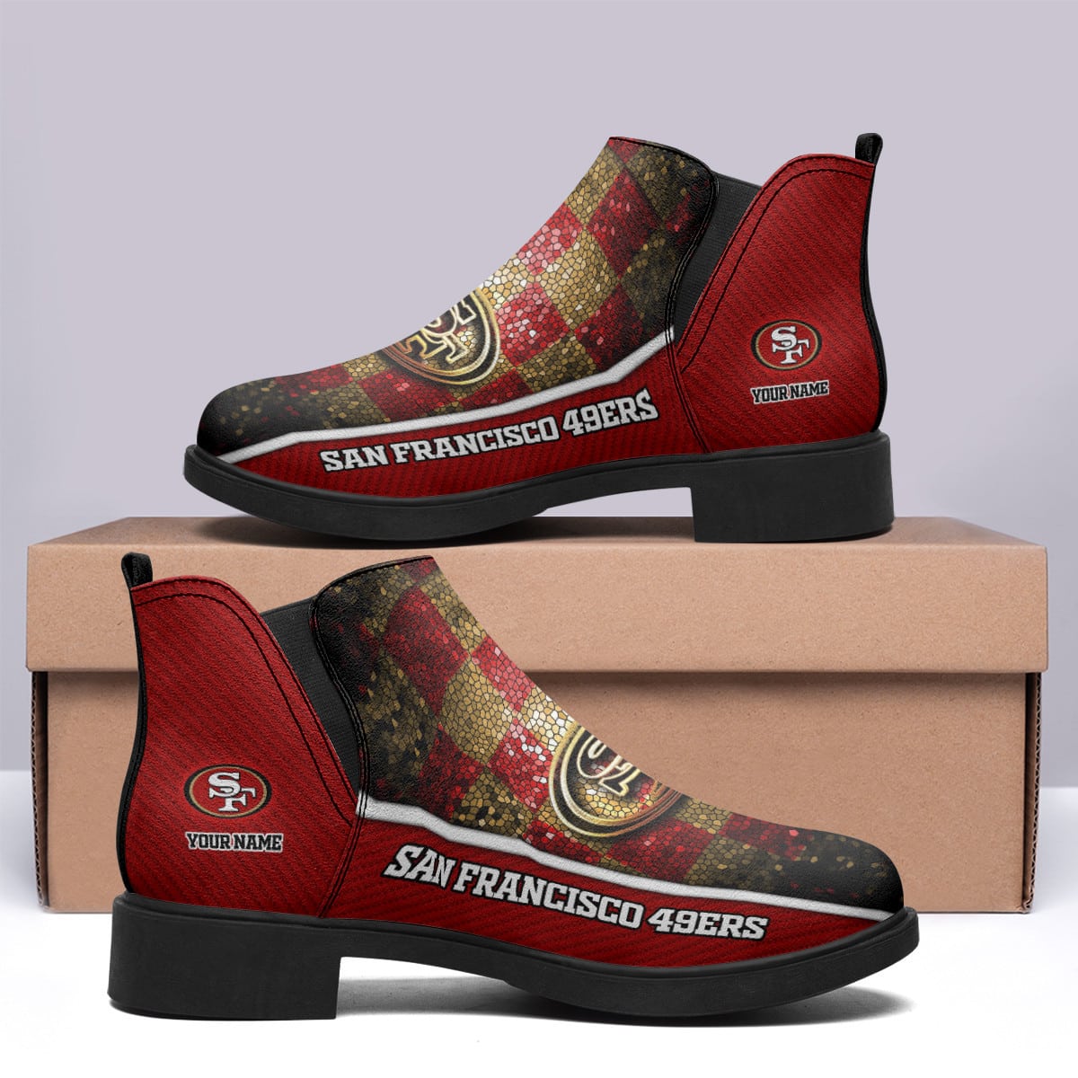 San Francisco 49ers Personalized Comfort & Fashion Short Boots BG84