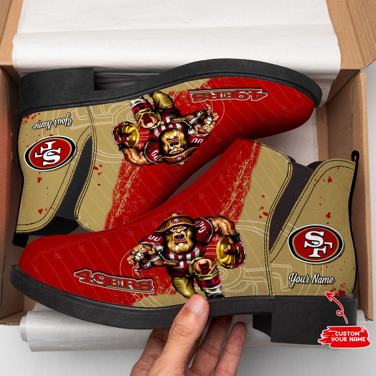 San Francisco 49ers Personalized Comfort & Fashion Short Boots BG96