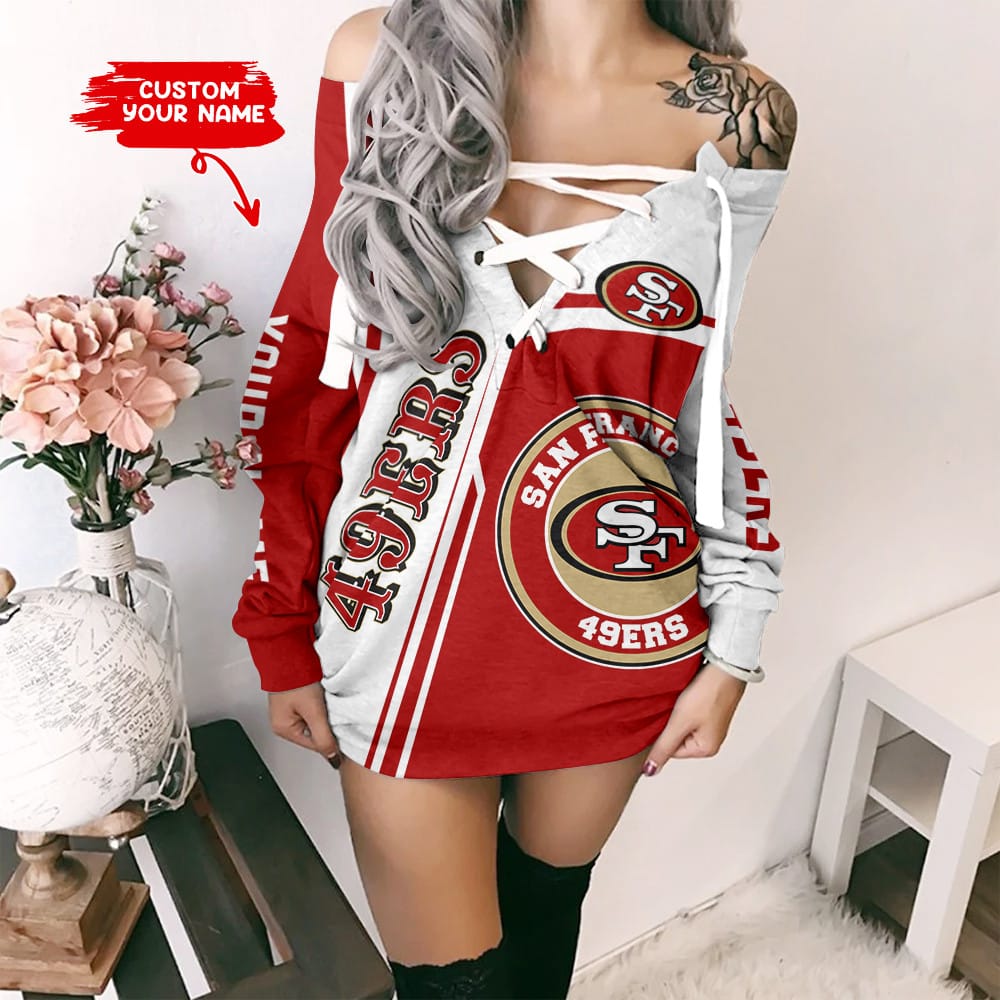 San Francisco 49ers Personalized Lace-Up Sweatshirt BG15