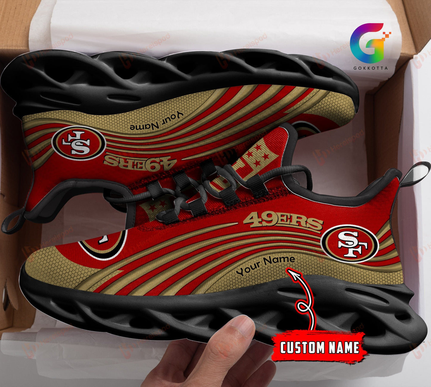 San Francisco 49ers Personalized Yezy Running Sneakers 170