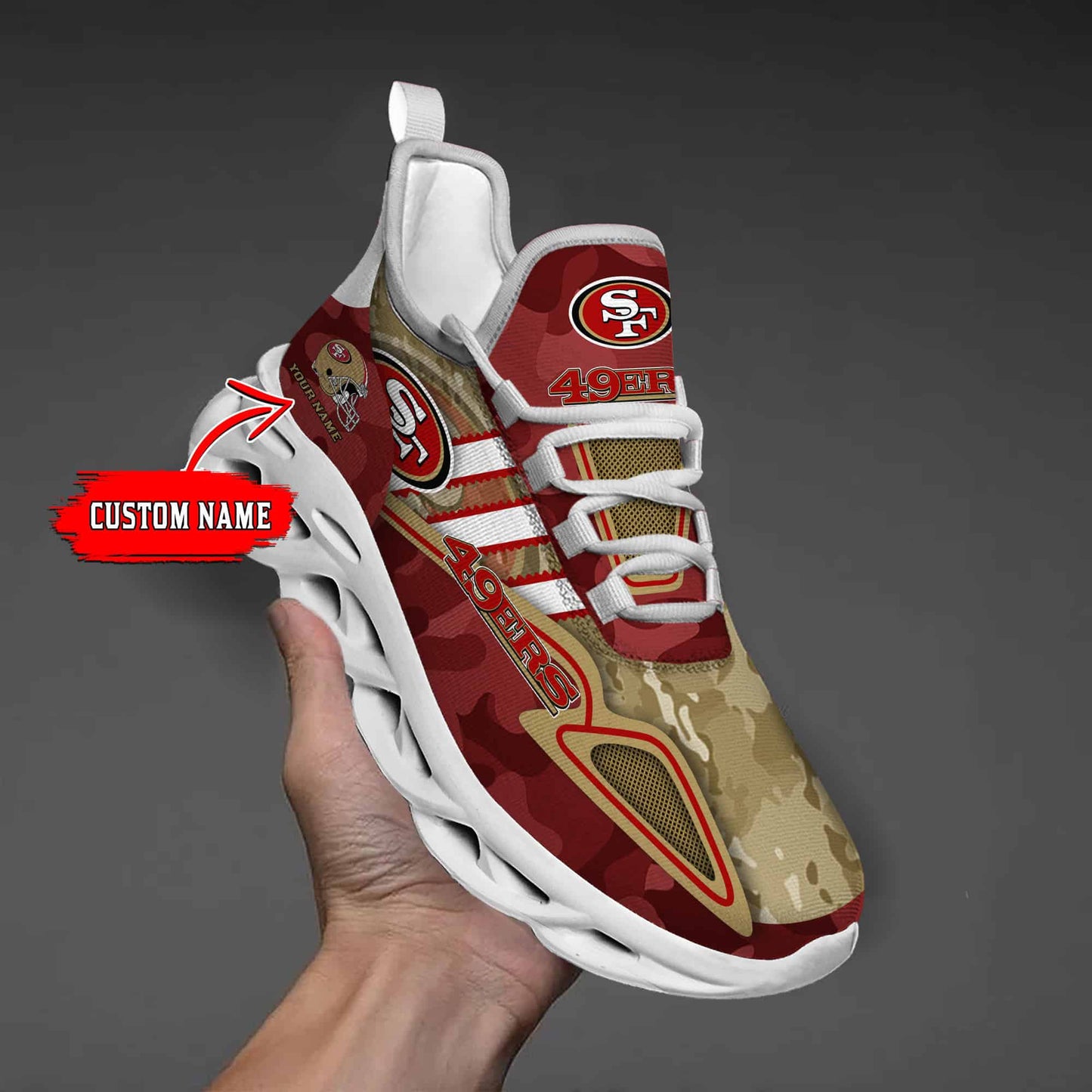 San Francisco 49ers Personalized Yezy Running Sneakers BB259
