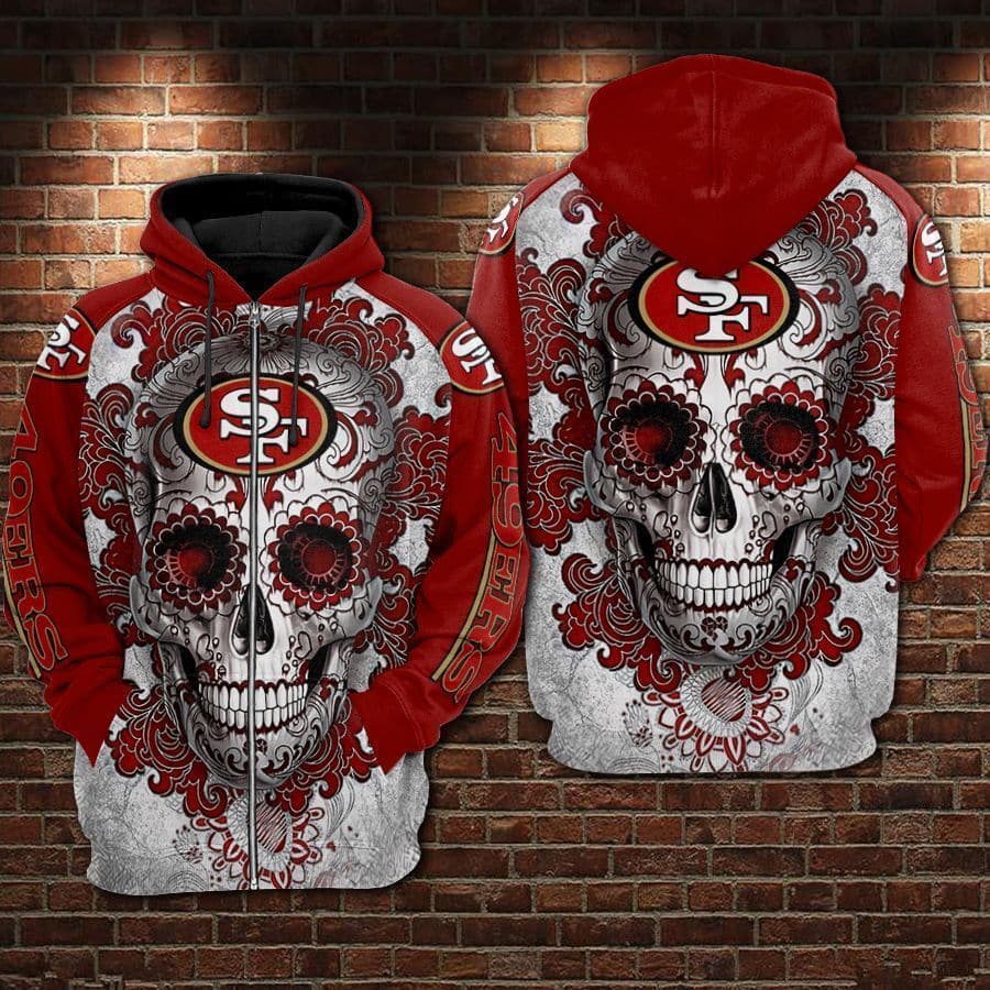 San Francisco 49ers Skull Hoodie 456