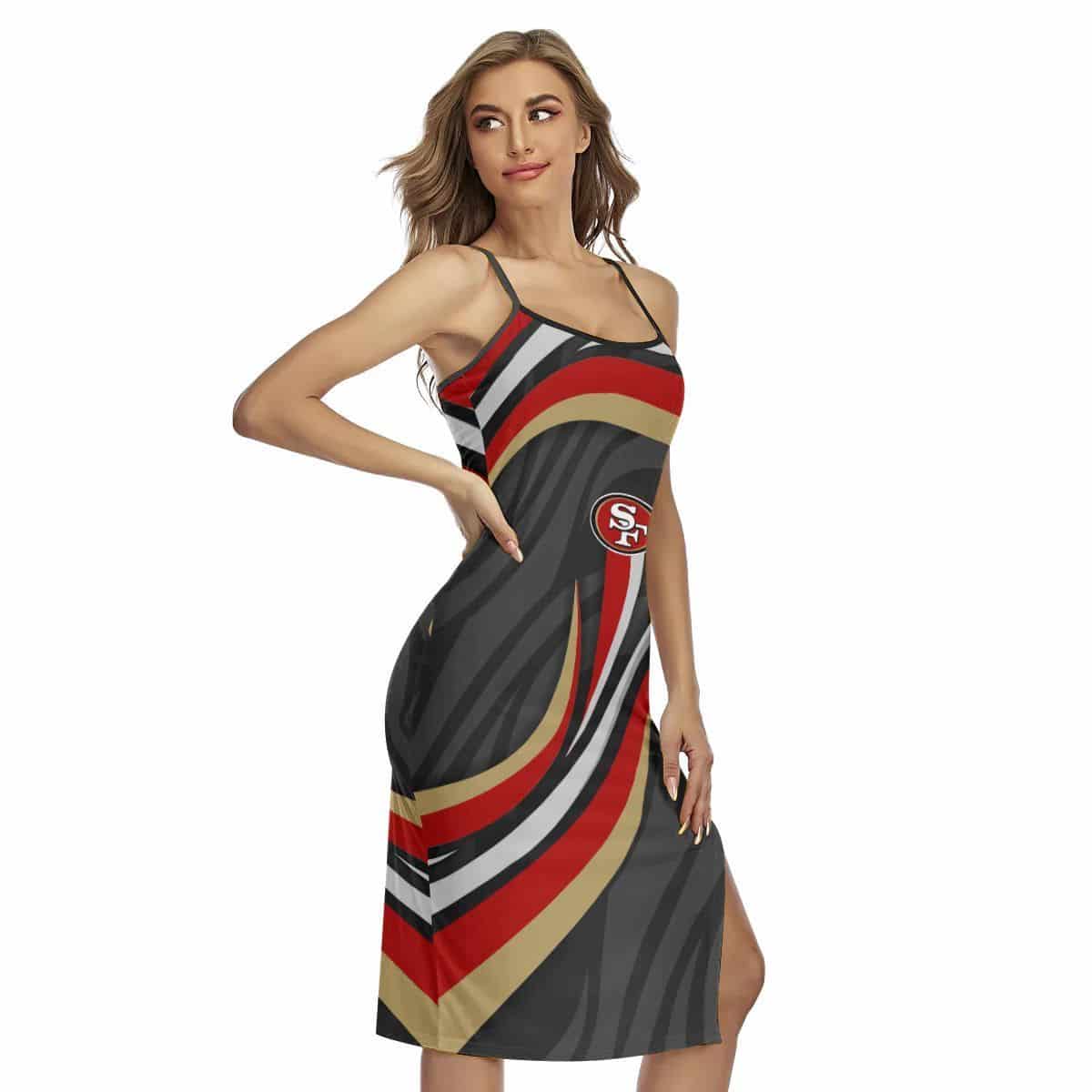 San Francisco 49ers Women’s Back Cross Cami Dress 09