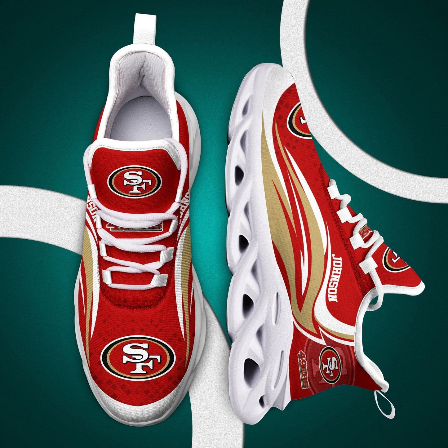 San Francisco 49ers Yezy Running Sneakers 177