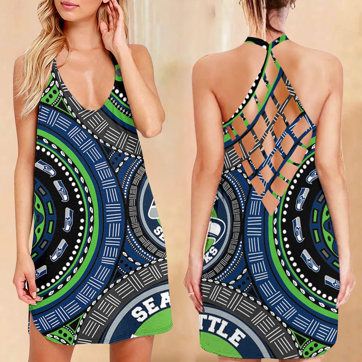 Seattle Seahawks Criss-Cross Dress 05