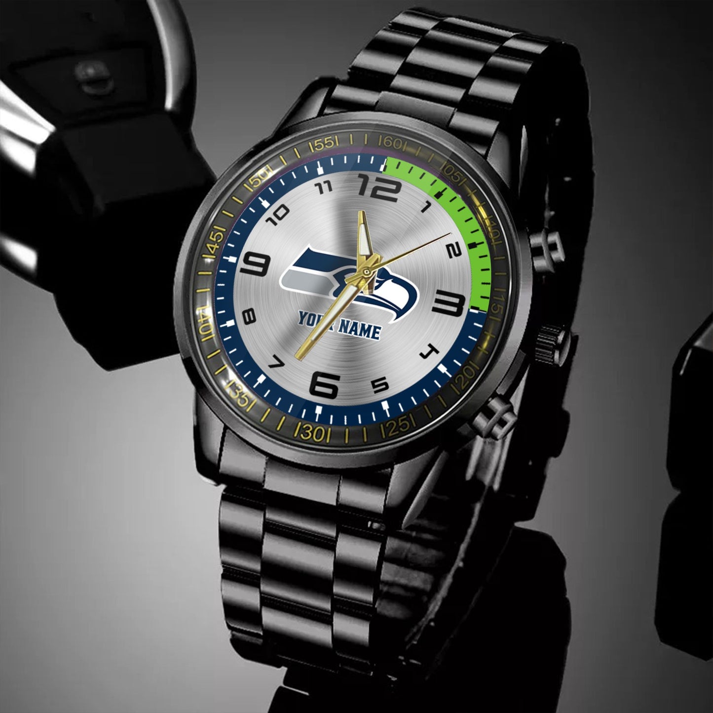 Seattle Seahawks Black Fashion Watch Gifts For Sport Fans AZWATCH029