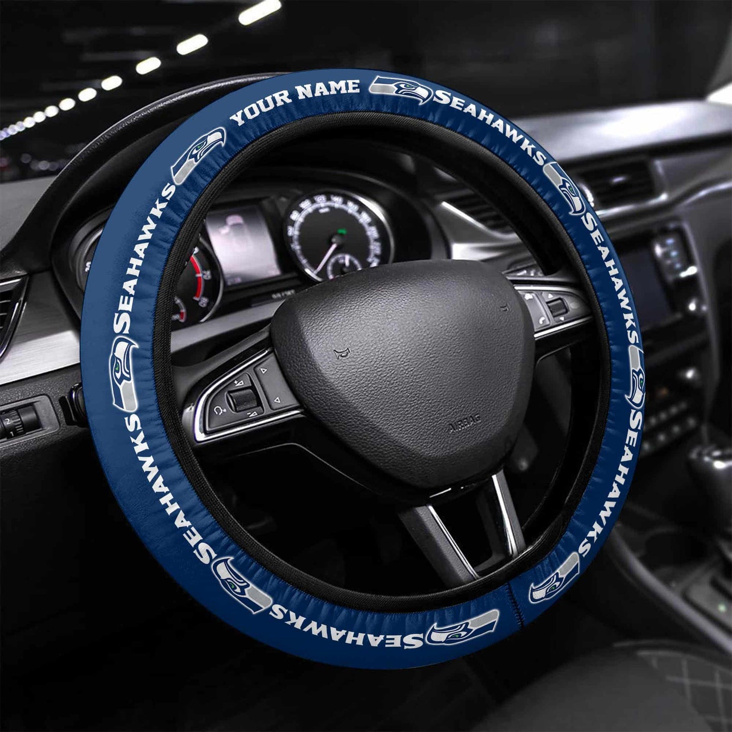 Seattle Seahawks Personalized 3D Steering Wheel Cover 92