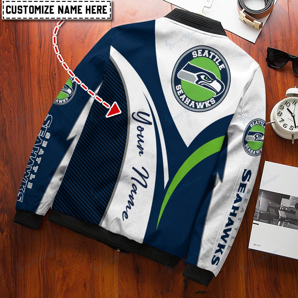 Seattle Seahawks Personalized Bomber Jacket BG425