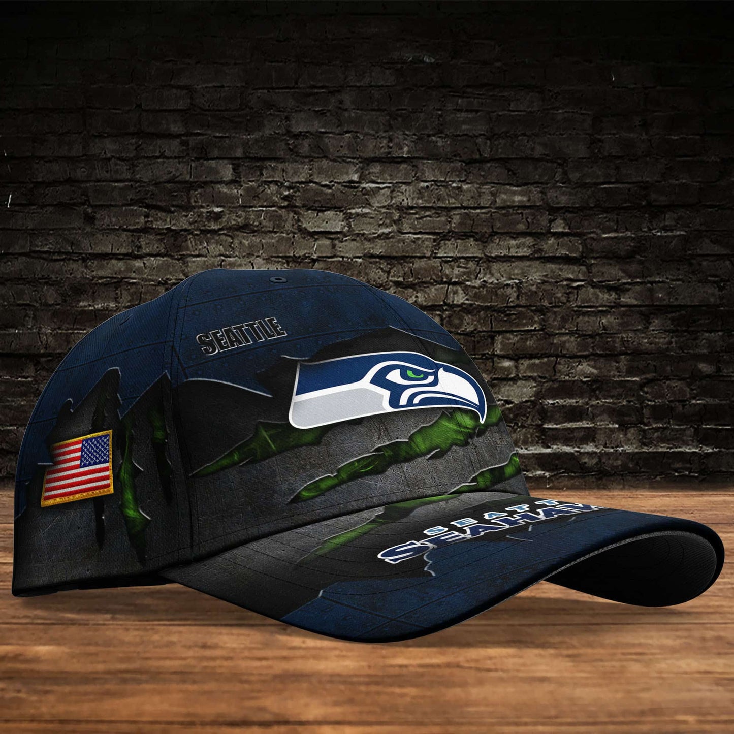 Seattle Seahawks Personalized Classic Cap BG318