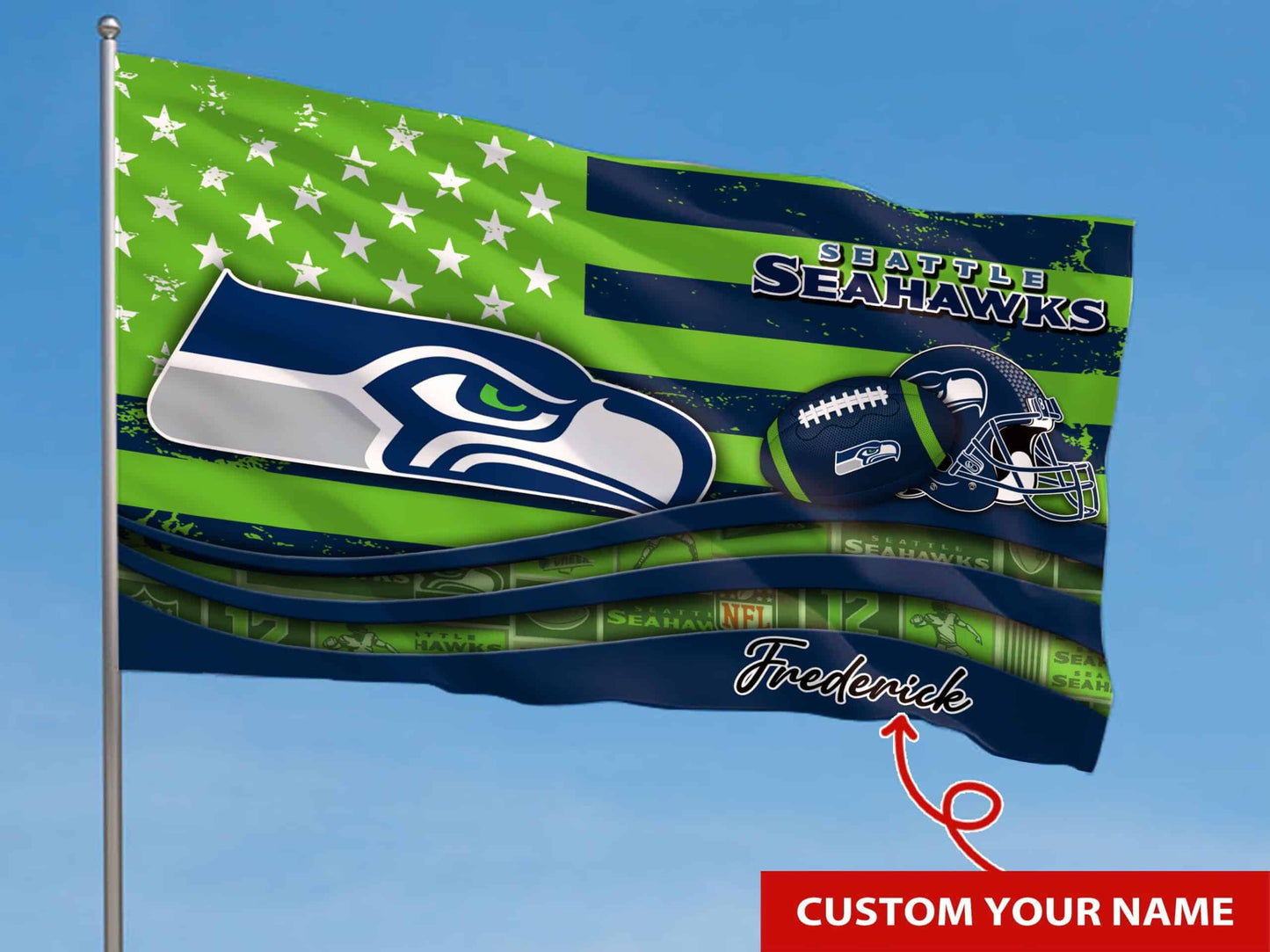 Seattle Seahawks Personalized Flag 28