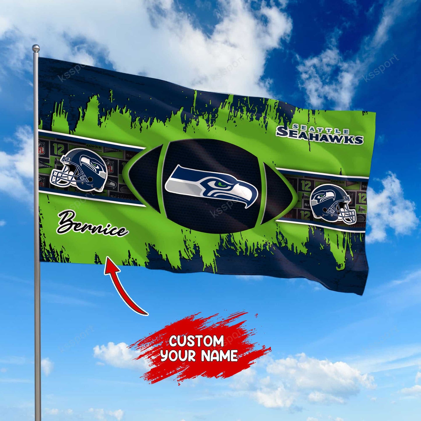 Seattle Seahawks Personalized Flag 400