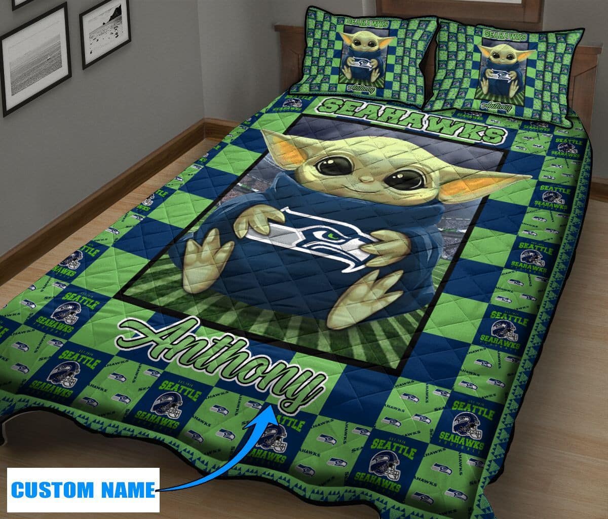Seattle Seahawks Personalized Quilt Set BG55