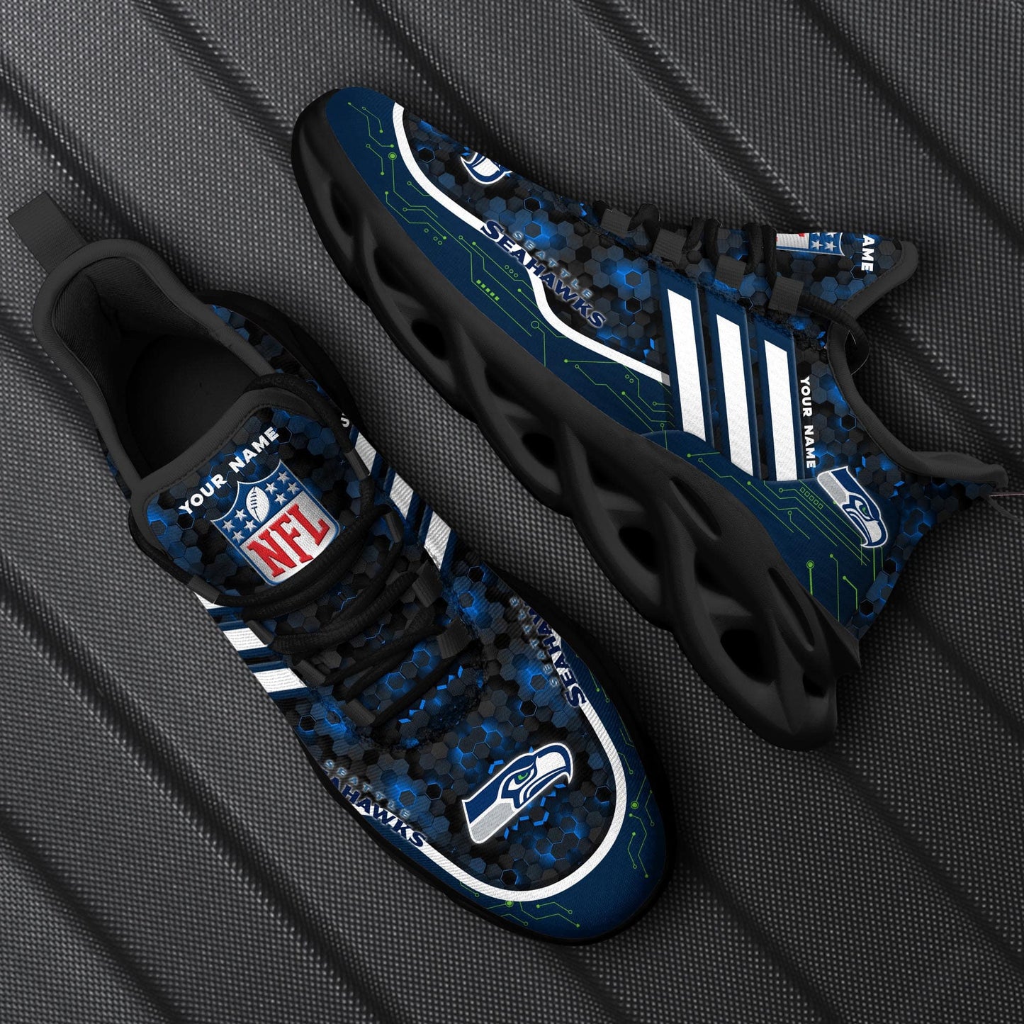 Seattle Seahawks Personalized Yezy Running Sneakers SPD667