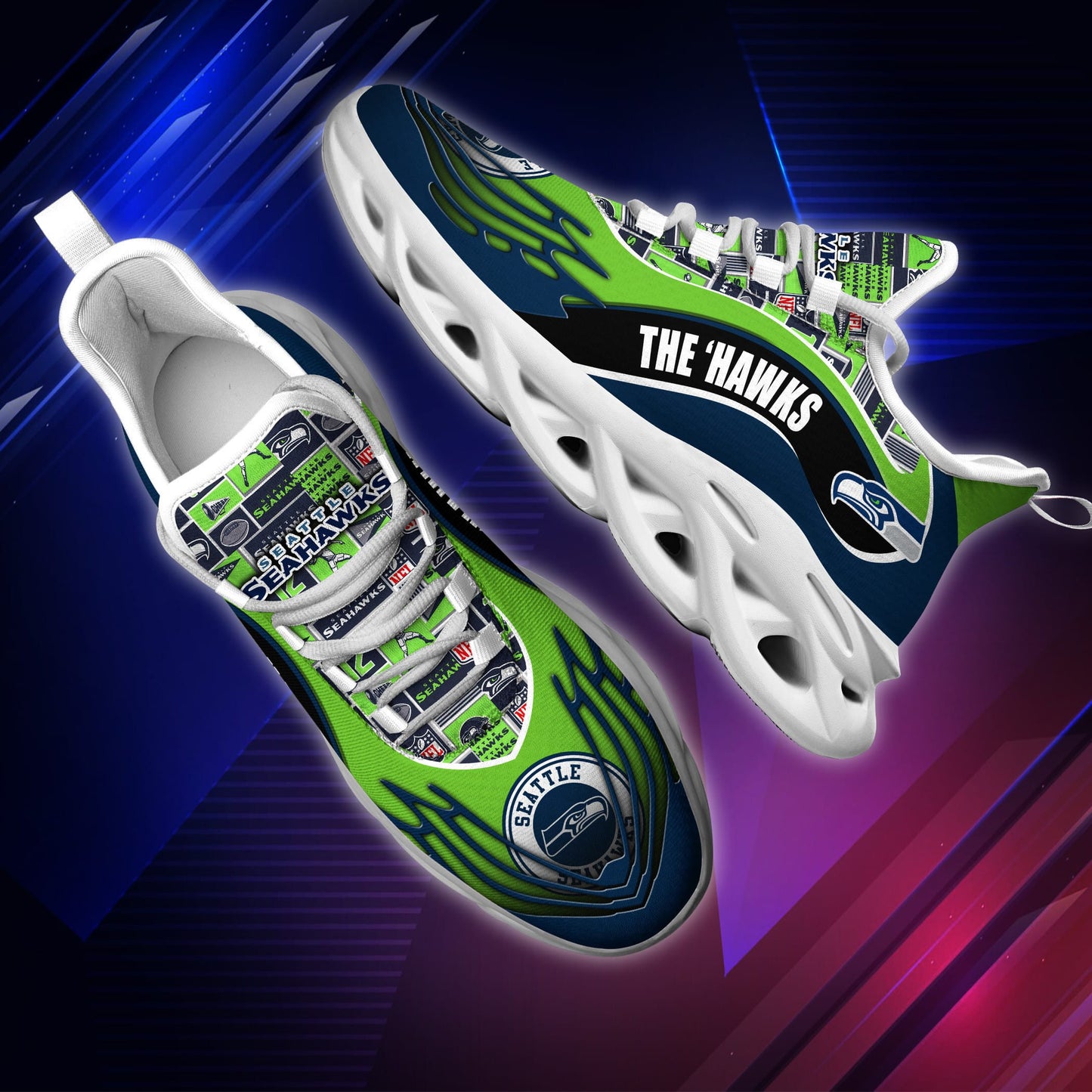 Seattle Seahawks Yezy Running Sneakers BB173