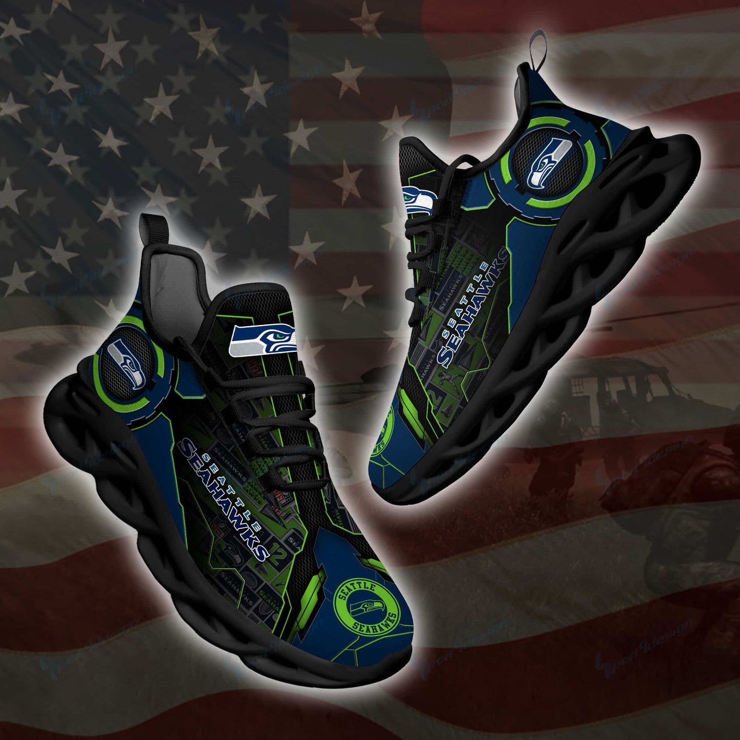 Seattle Seahawks Yezy Running Sneakers SPD32