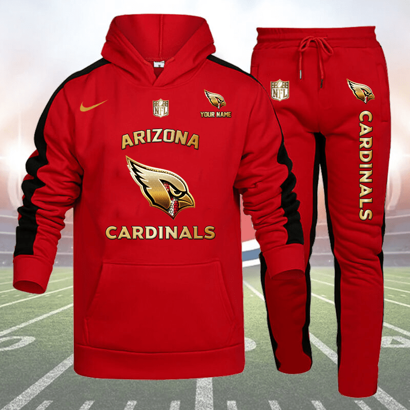 Arizona Cardinals Personalized Golden Logo Hoodie Set AZBTHS000001