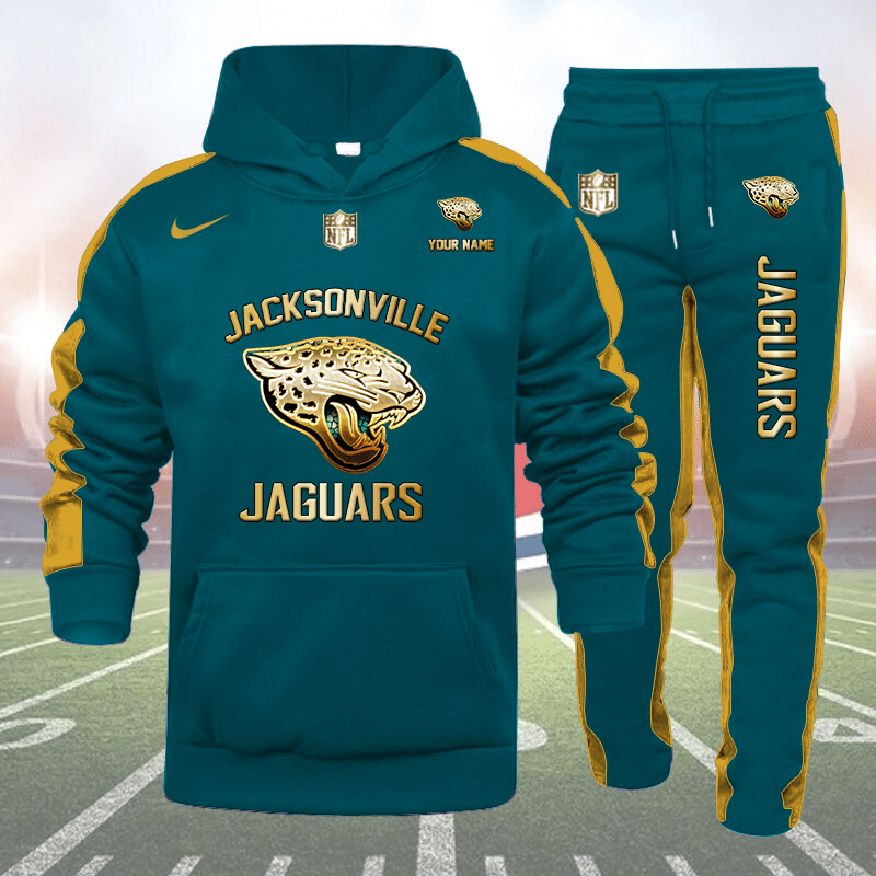 Jacksonville Jaguars Personalized Golden Logo Hoodie Set AZBTHS000015