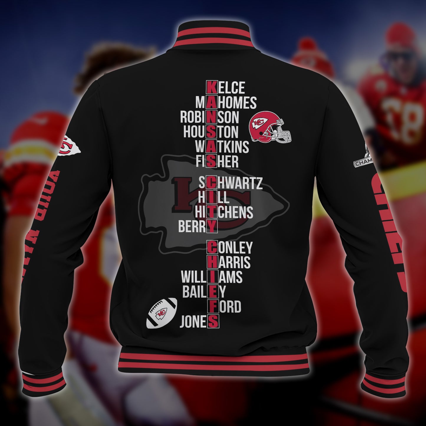 Sport 2021 AFC West Division Kansas City Chiefs Champions Baseball Jacket 102