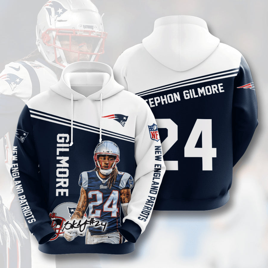 Sports American Football Nfl New England Patriots Stephon Gilmore Usa Hoodie 718