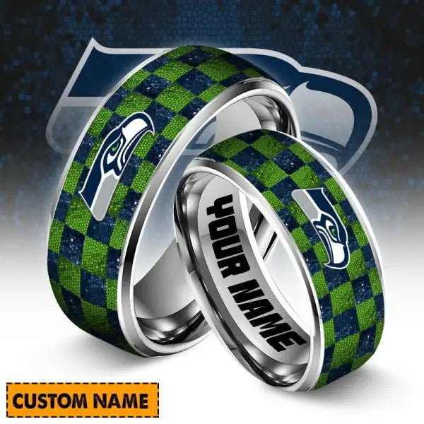 Seattle Seahawks Special Stainless Ring Custom Name AZBTSR000018