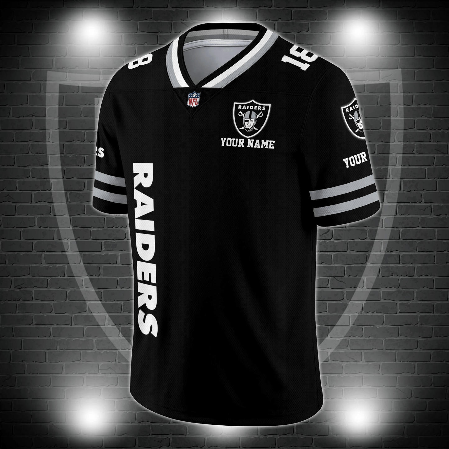 Las Vegas Raiders Personalized V-neck Football Jersey Sport Gifts For Fan AZCVFJ016