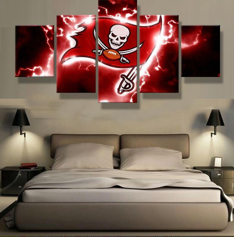 Tampa Bay Buccaneers 5 Piece Canvas Wall Art With Frame HA30