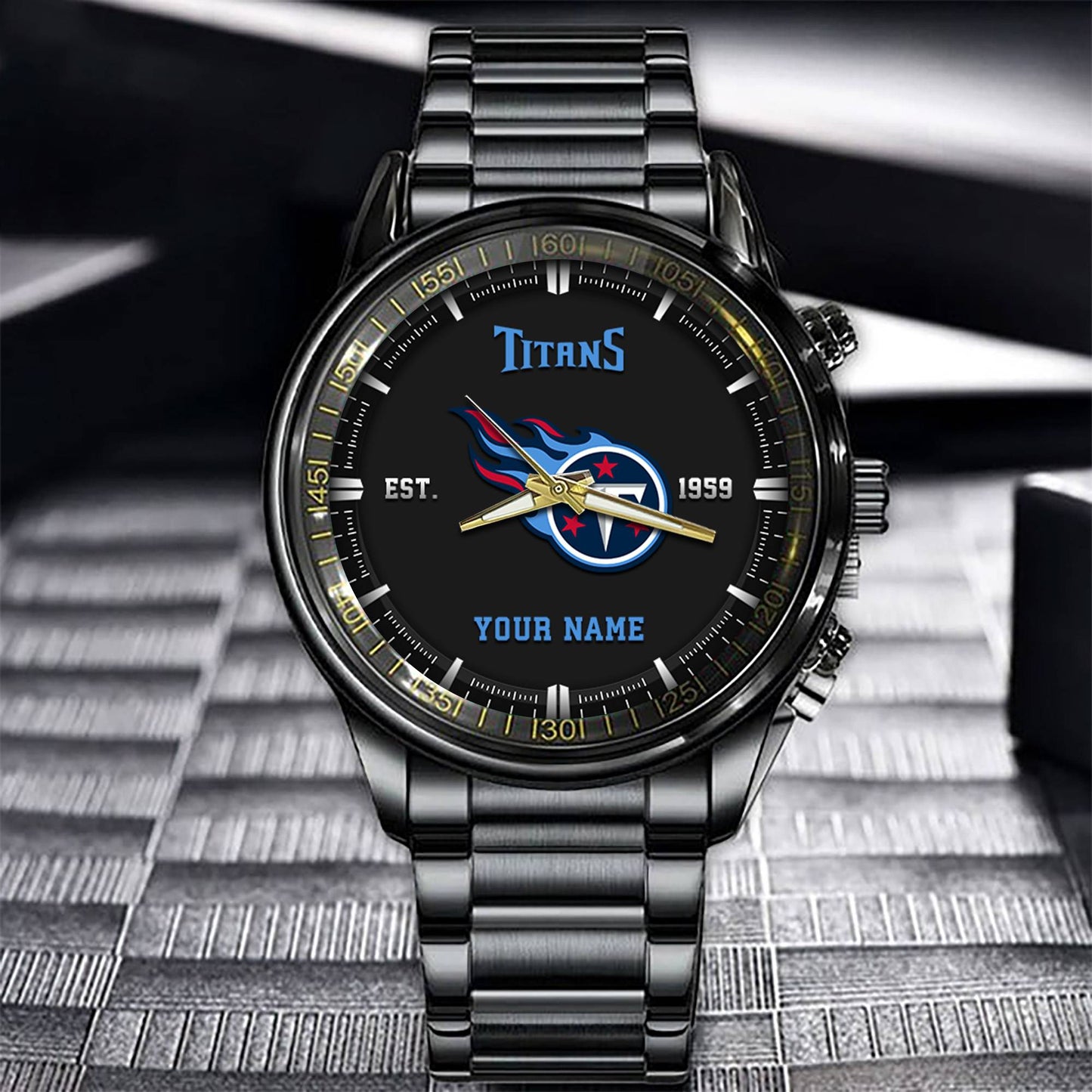 Tennessee Titans Black Fashion Watch Gifts For Sport Fans AZWATCH085