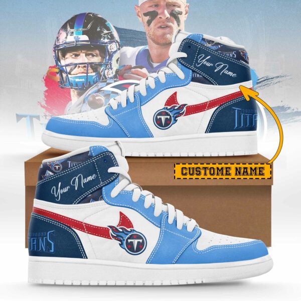 Tennessee Titans Limited Edition High AJ1 Shoes with Custom Name AZBTAJ1SEW000031