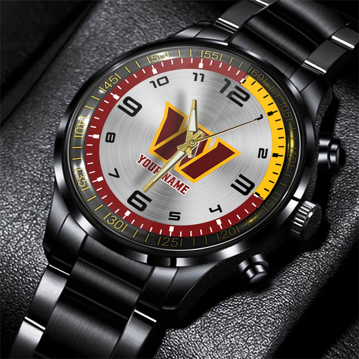 Washington Commanders Black Fashion Watch Gifts For Sport Fans AZWATCH032