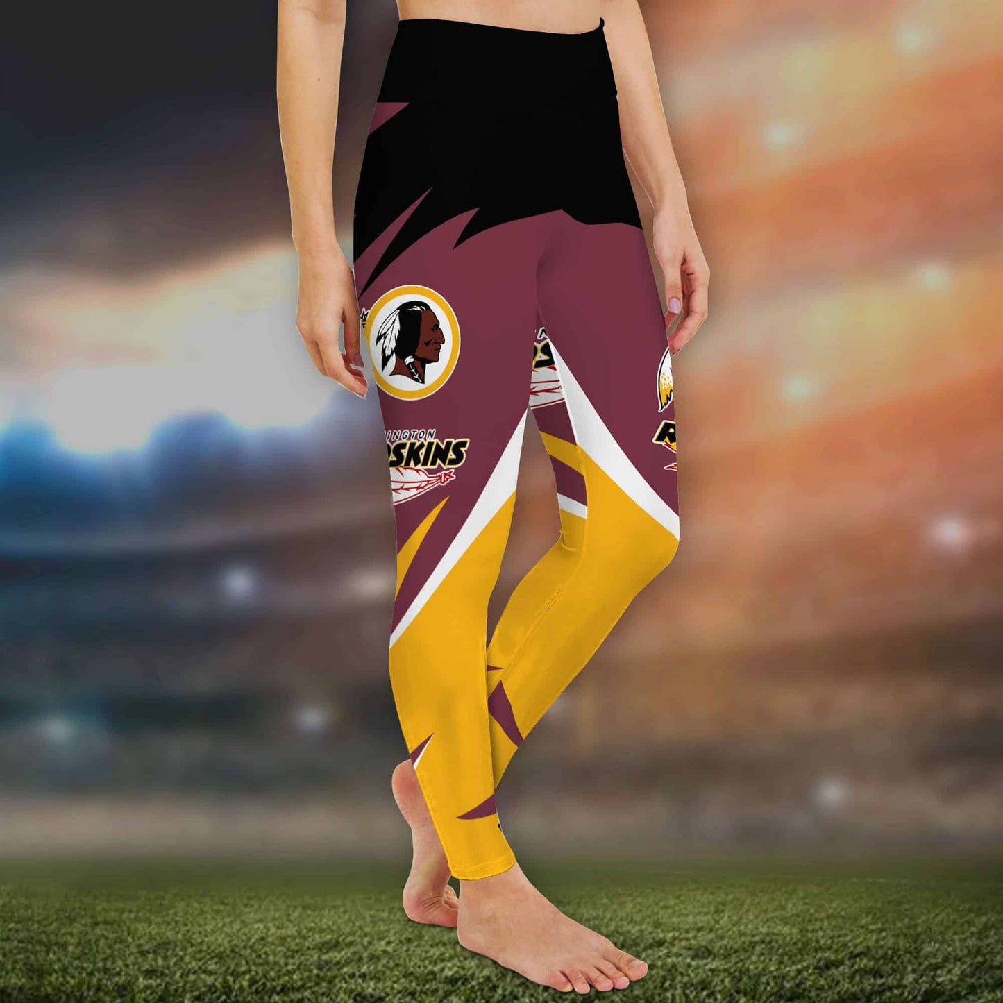 Washington Redskins Leggings And Criss Cross Tank Top BG102