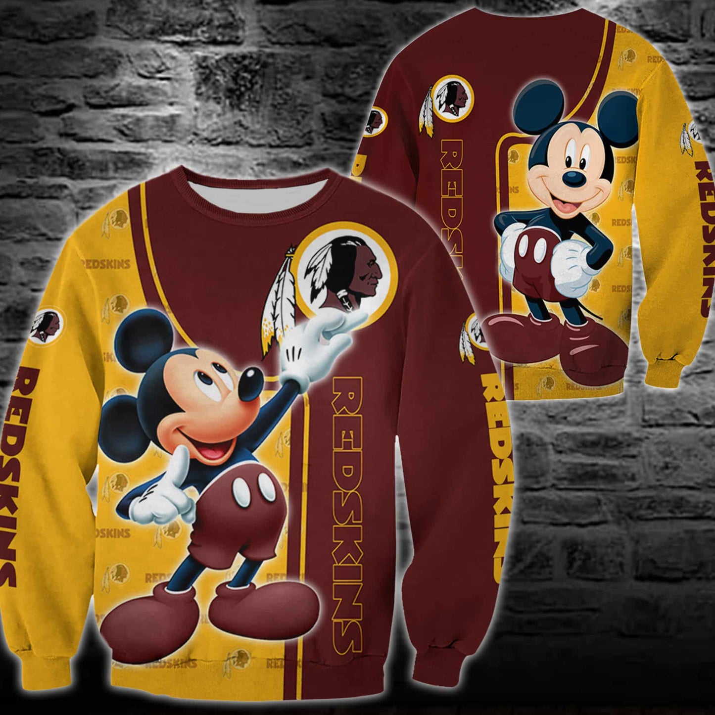 Washington Redskins Mickey All Over Printed 107