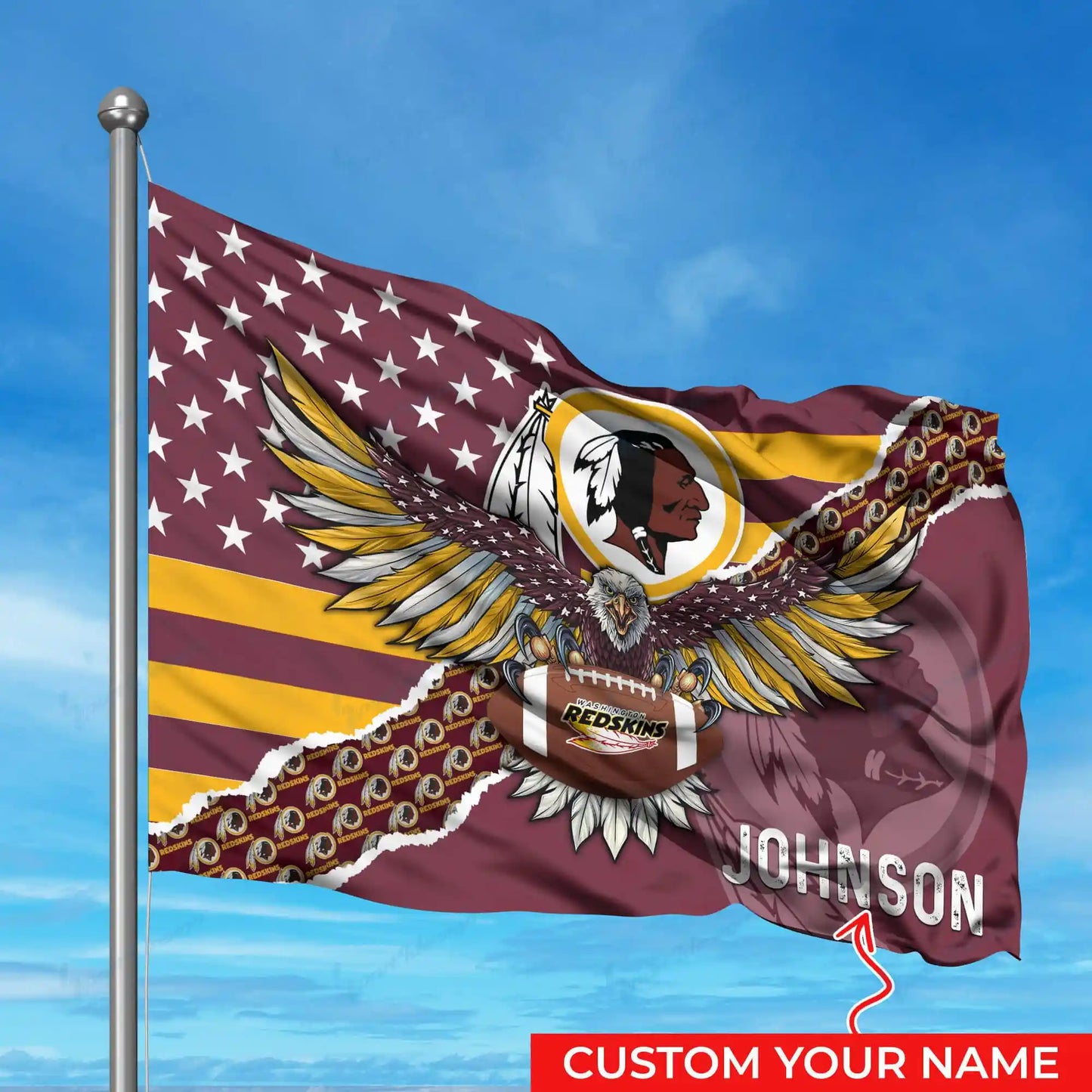 Washington Redskins Personalized Flag 305