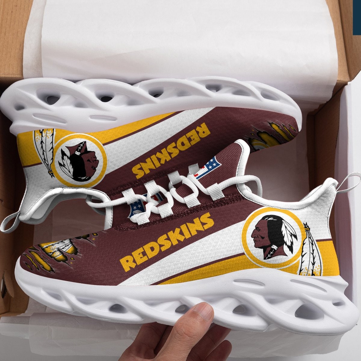 Washington Redskins Yezy Running Sneakers 907