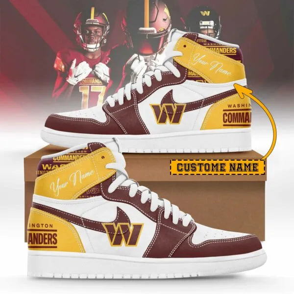 Washington Commanders Limited Edition High AJ1 Shoes with Custom Name AZBTAJ1SEW000032