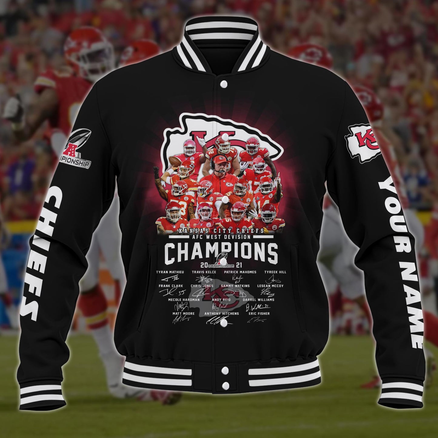 West Division Kansas City Chiefs Champions Baseball Jacket 108