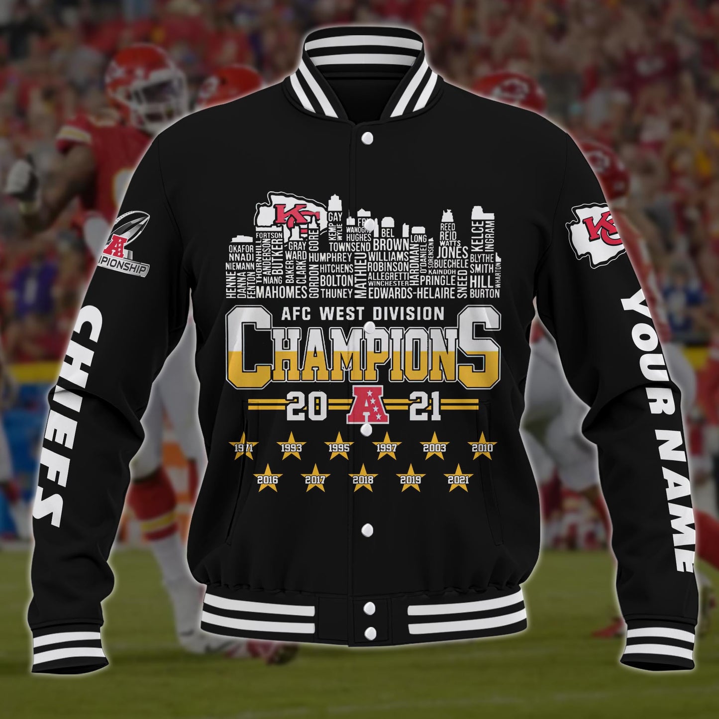 West Division Kansas City Chiefs Champions Baseball Jacket 112