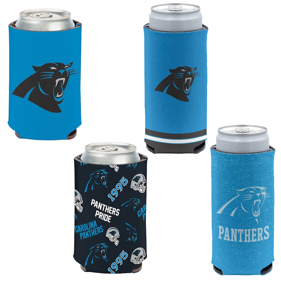 Carolina Panthers 4-Pack 12oz Can & Slim Can Cooler Set Gifts For Fan New 2025 AZHACCS000004