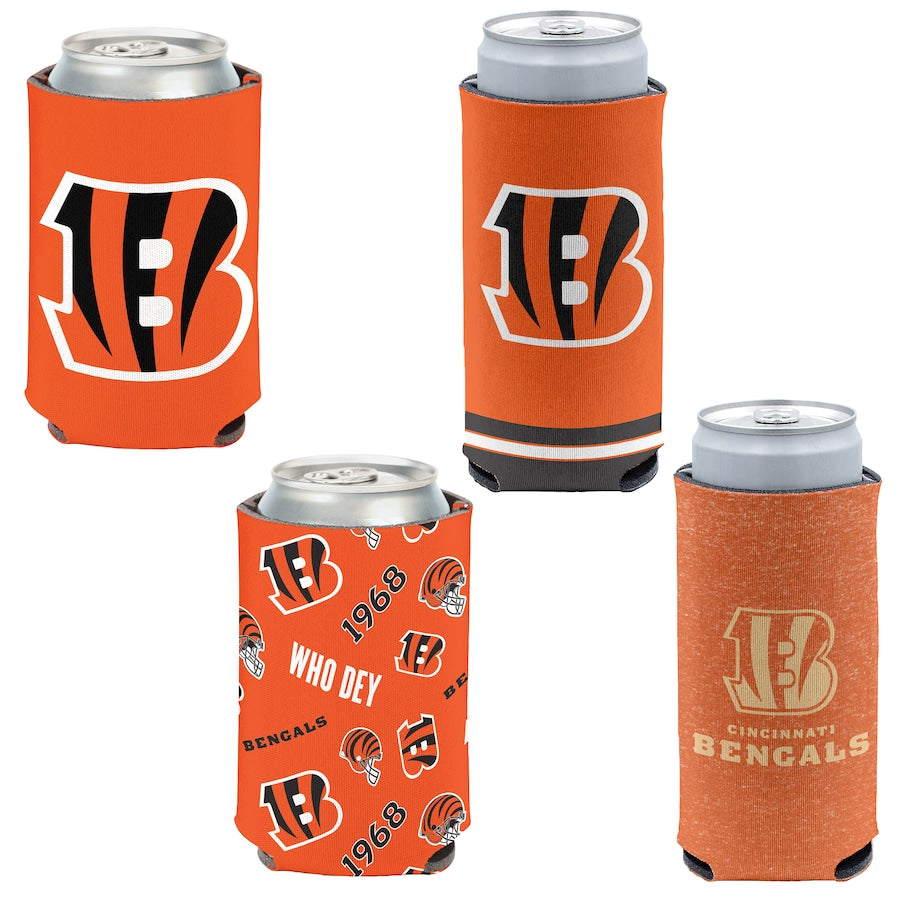 Cincinnati Bengals 4-Pack 12oz Can & Slim Can Cooler Set Gifts For Fan New 2025 AZHACCS000006