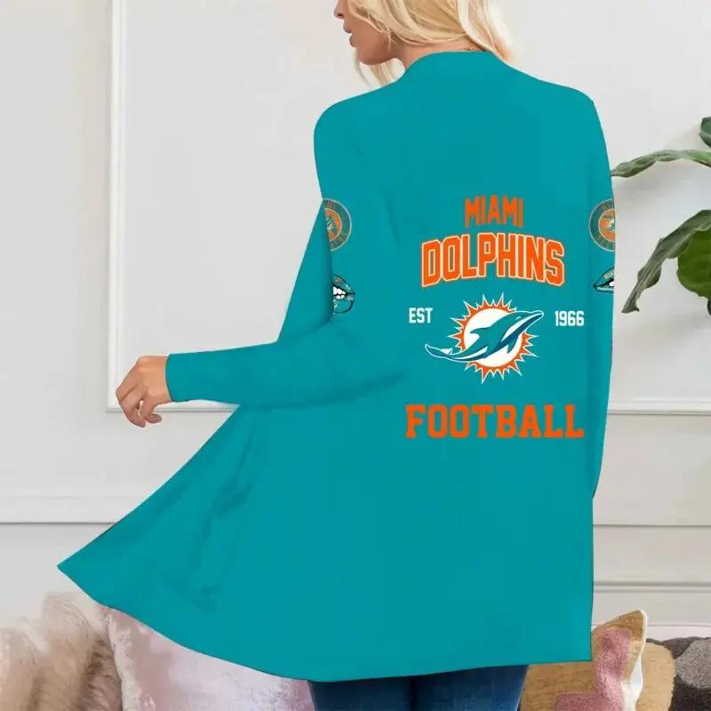 Miami Dolphins Women Patch Pocket Cardigan BT114