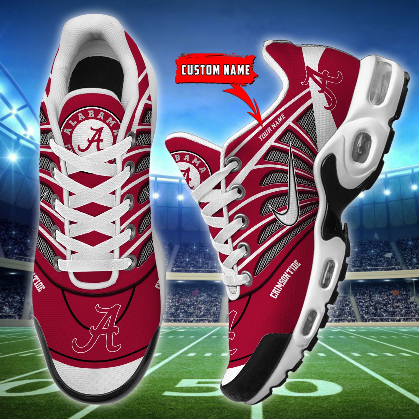 Alabama Crimson Tide New Personalized T-N Youth Sneakers AZBTTNS000126
