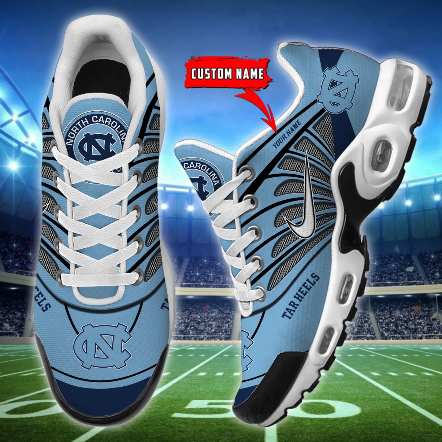 North Carolina Tar New Personalized T-N Youth Sneakers AZBTTNS000131