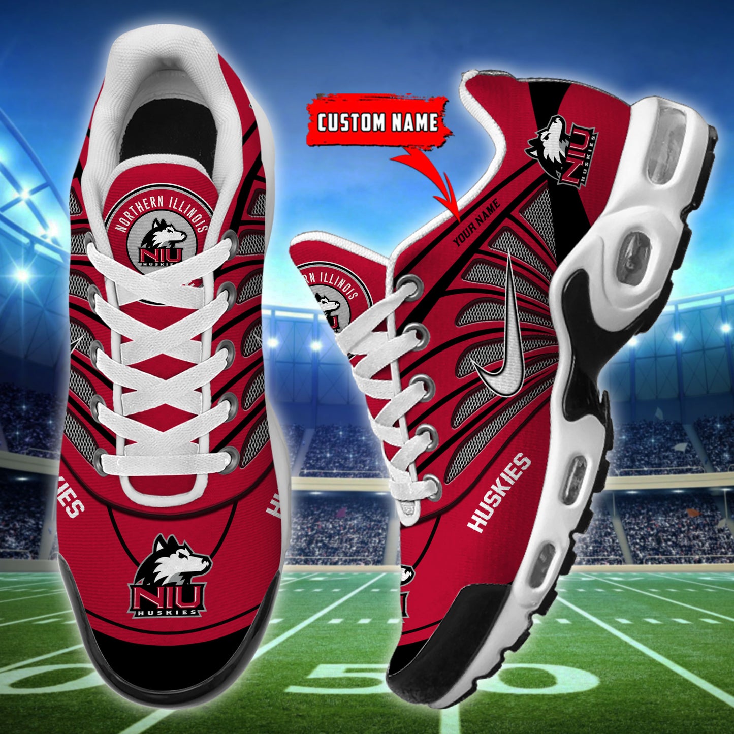 Northern Illinois Huskies New Personalized T-N Youth Sneakers AZBTTNS000132