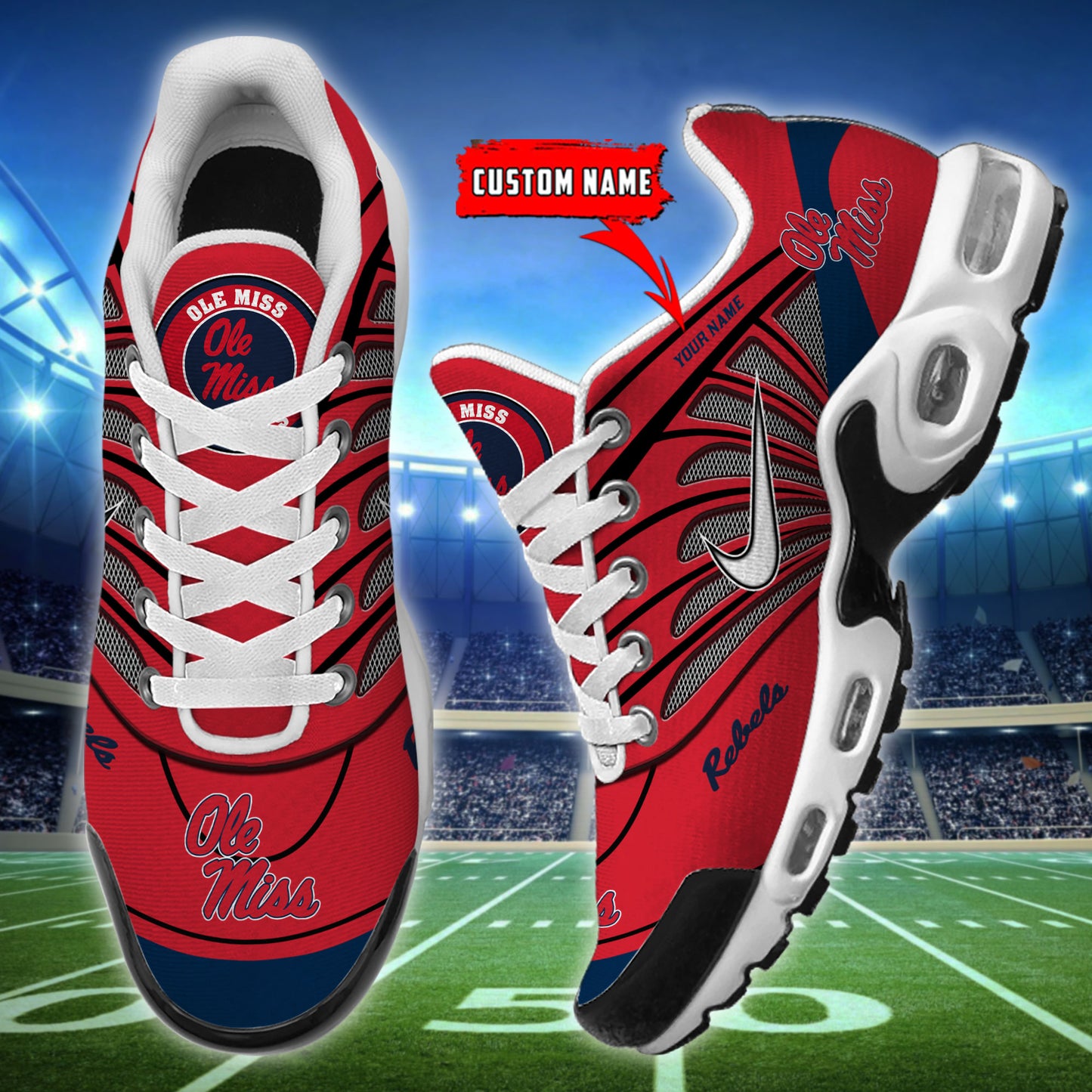 Ole Miss Rebels New Personalized T-N Youth Sneakers AZBTTNS000096
