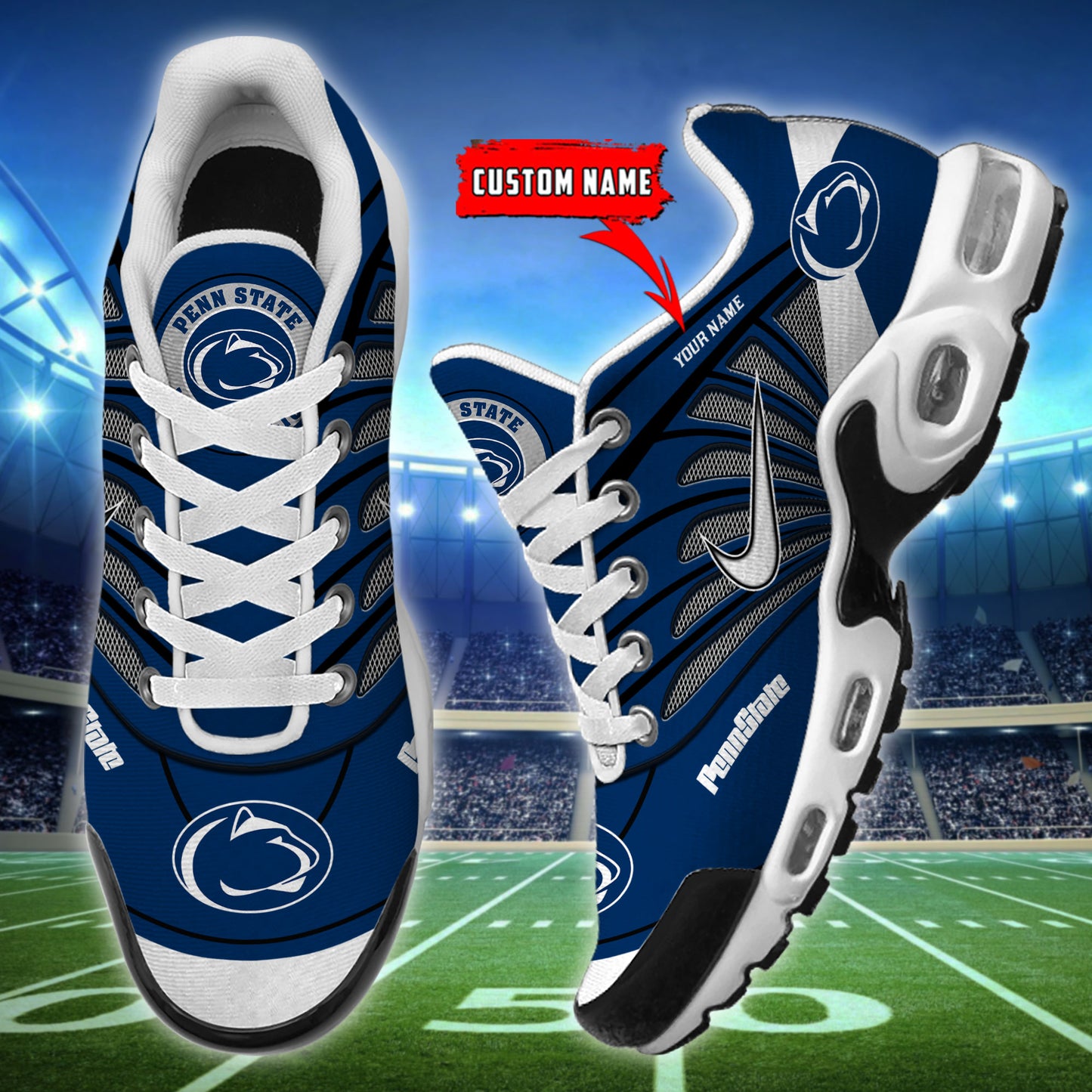 Penn State Nittany New Personalized T-N Youth Sneakers AZBTTNS000098