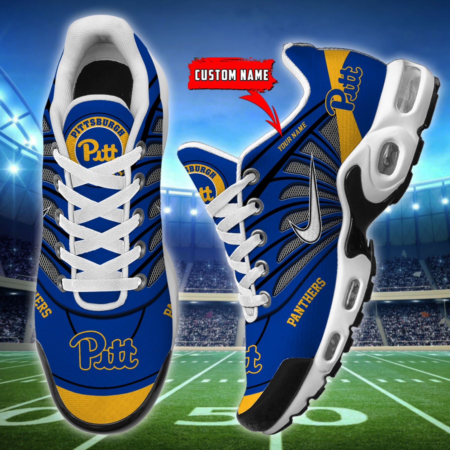 Pittsburgh Panthers  New Personalized T-N Youth Sneakers AZBTTNS000099