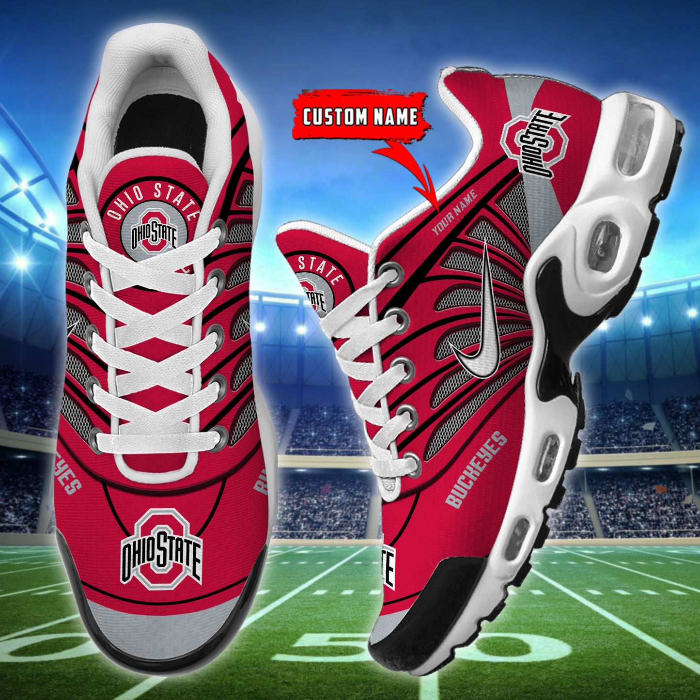 Ohio State Buckeyes New Personalized T-N Youth Sneakers AZBTTNS000129