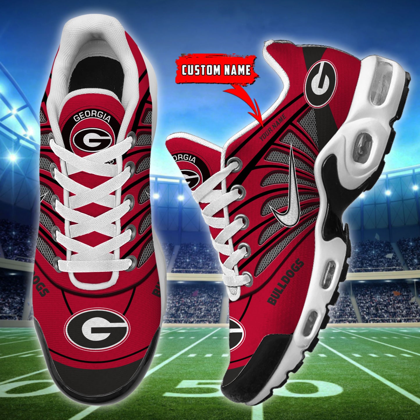 Georgia Bulldogs  New Personalized T-N Youth Sneakers AZBTTNS000118
